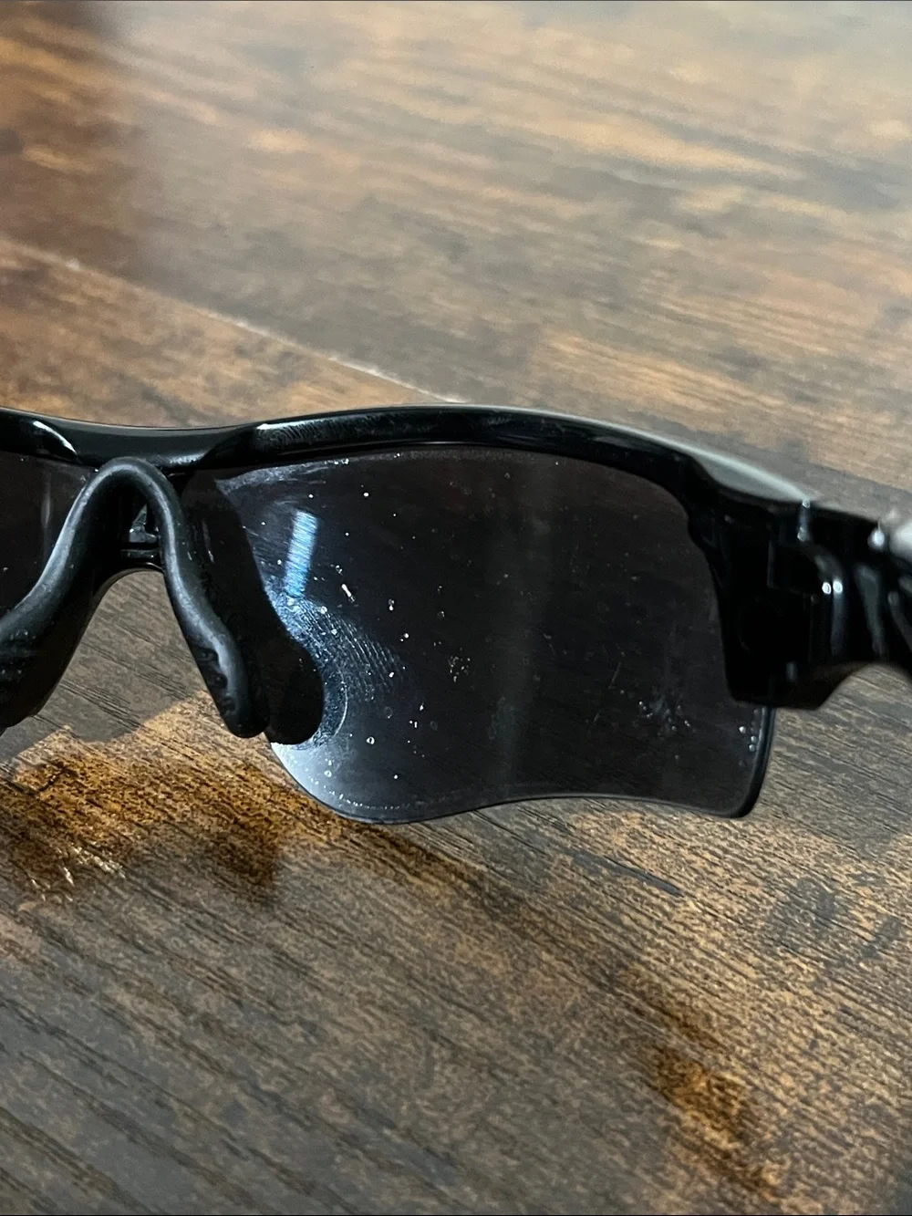 Oakley Black Shield Sunglasses with White Temple Accents with original case